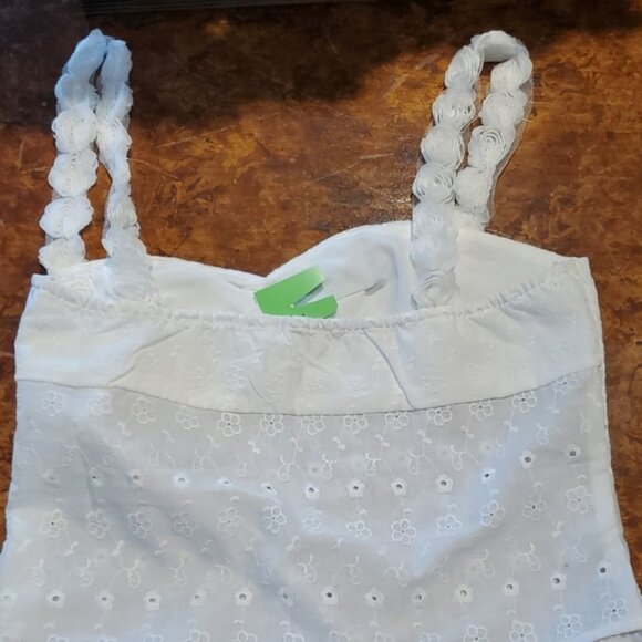 White Floral Lace Womens Top - Picture 2 of 7